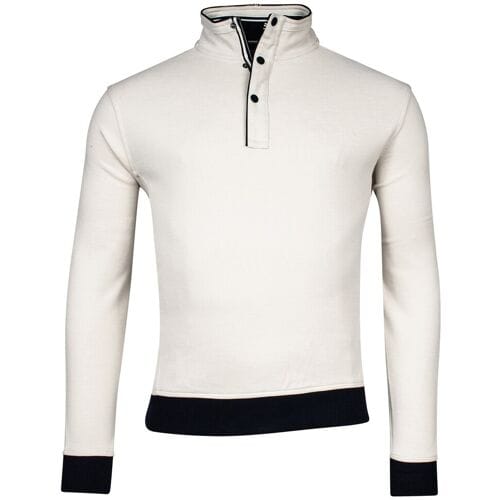 Baileys Trui Half Zip Two-Tone Oxford Doubleface Jacquard Interlock Kitt / male