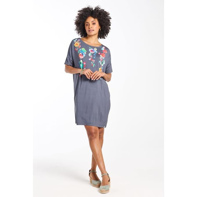 DIDI Dames Loose dress Baya Grey Poolparty print maat 46