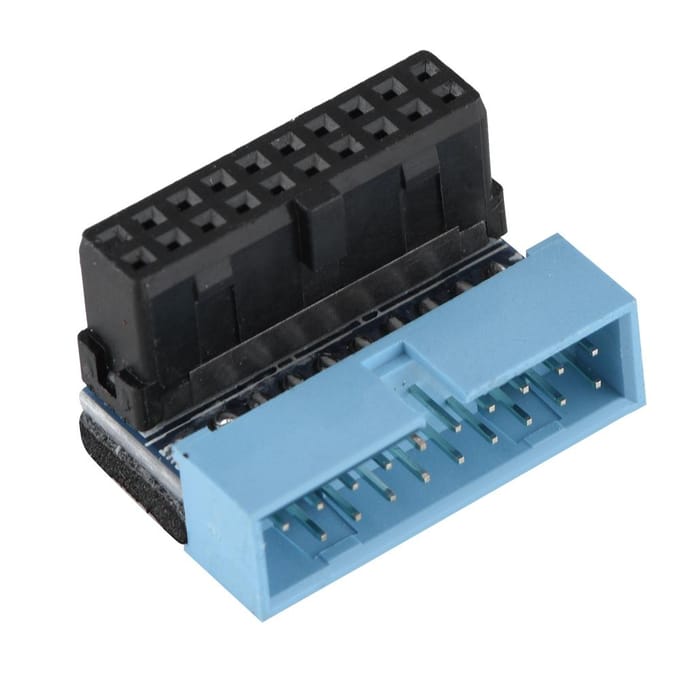 5 stuks 90 graden haakse USB 3.0 19-pins interne moederbordheader zwart