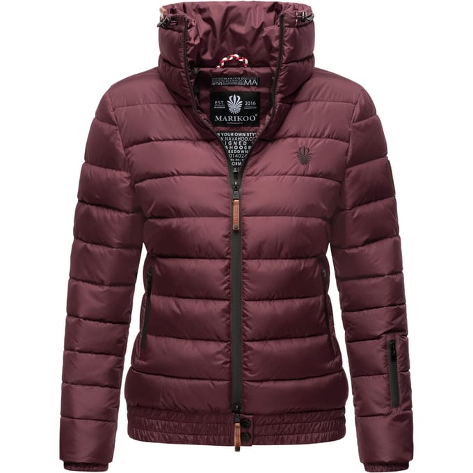 Marikoo dames gewatteerde jas Poisen met hoge kraag & teddyfleece zakken