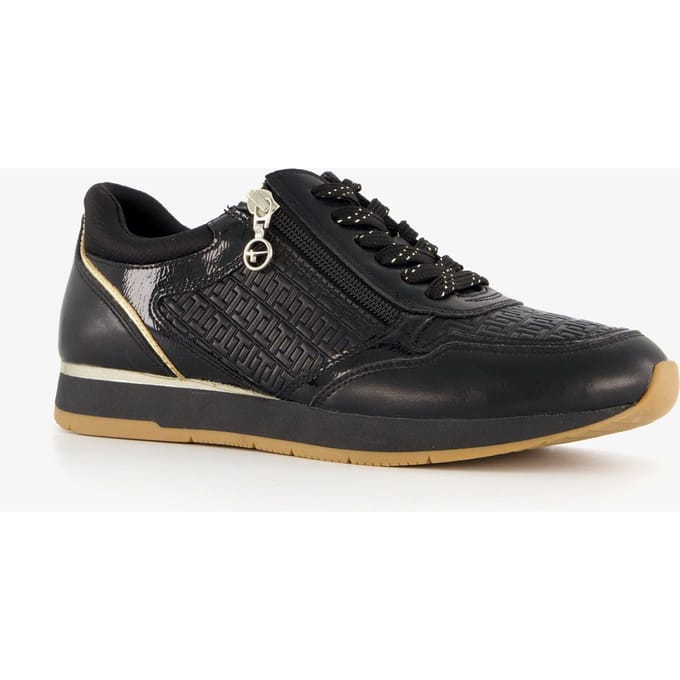 Tamaris dames sneakers zwart goud