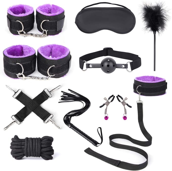 Fixxx - BDSM Set - #PurpleHaze- 11 delen - Zwart/Paars