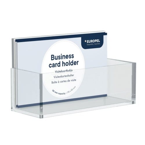 Europel - Visitekaarthouder - Transparant Acryl - Compact - Voor 55x95mm Kaartjes
