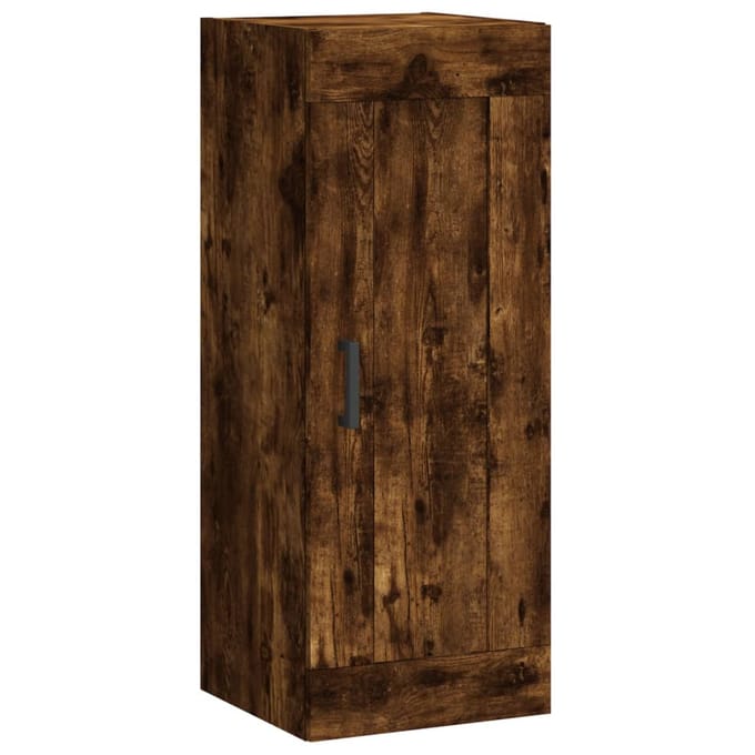 vidaXL - Wandkast - 34,5x34x90 - cm - bewerkt - hout - gerookt - eikenkleurig