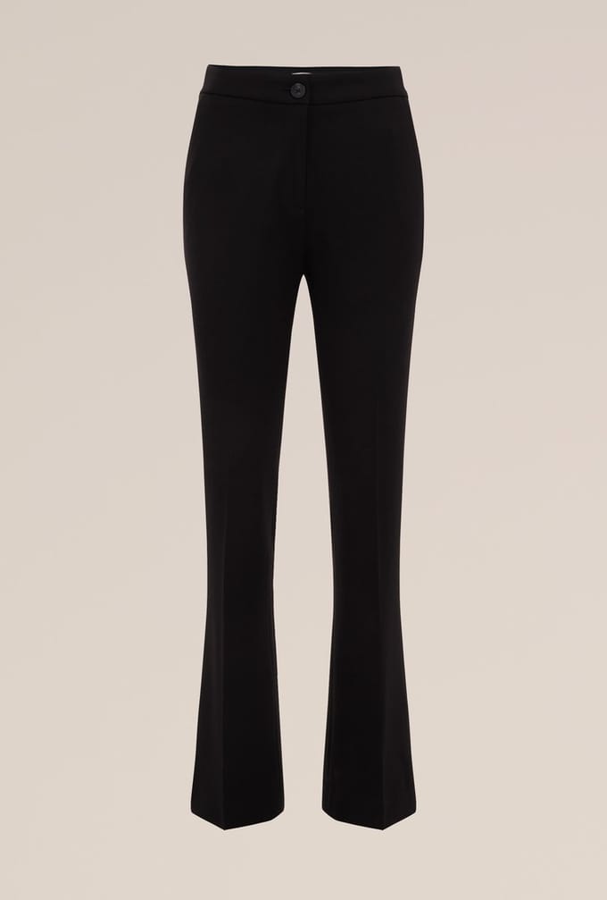WE Fashion Dames Slim fit flared pantalon met stretch