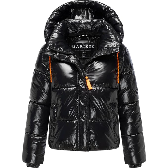 Marikoo dames gewatteerde winterjas Skyraa met capuchon & glanzend design