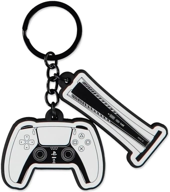 PlayStation - Rubber Sleutelhanger - Grijs/Zwart