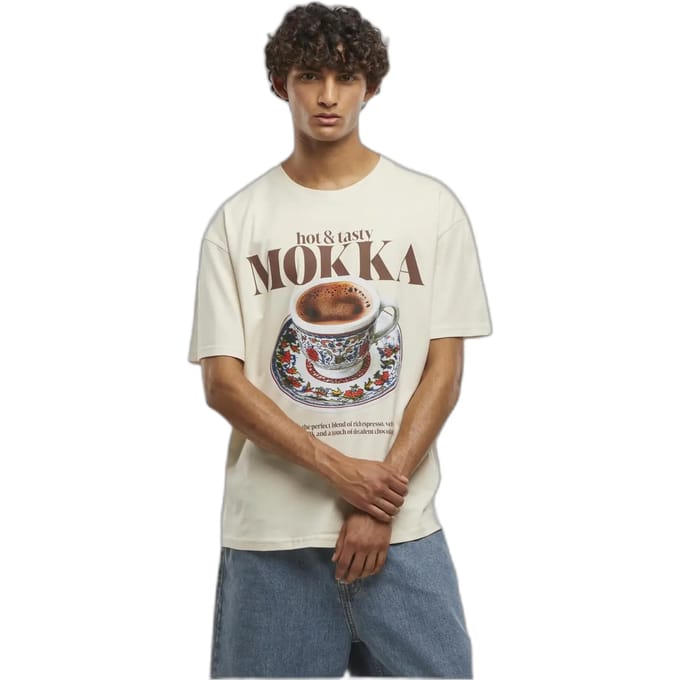 Mister Tee - Tasty Mokka Oversize Heren Tshirt - S - Creme