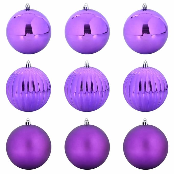 vidaXL - Kerstbal - Set - XL - 9 - st - Lila - Ø - 15 - cm - Kunststof