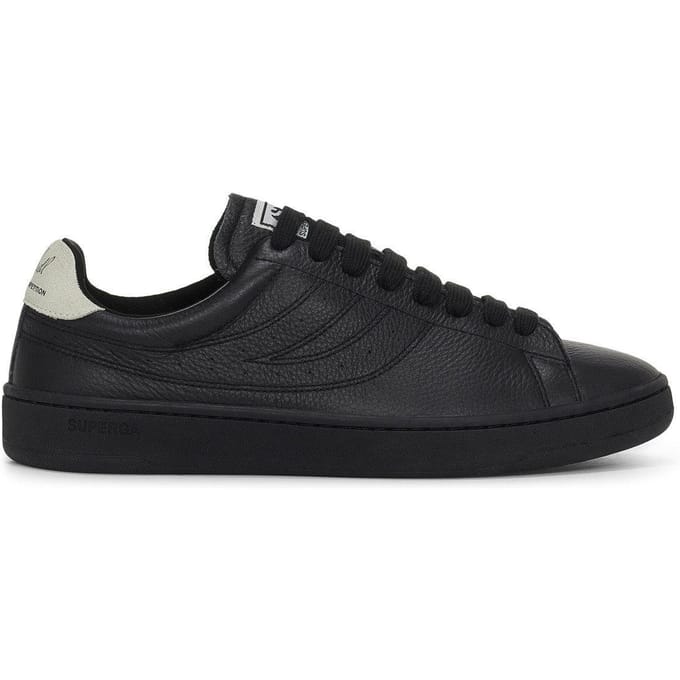 Superga Volwassene 4833 Lendl Leren Trainers (Zwart/Wit Avorio)