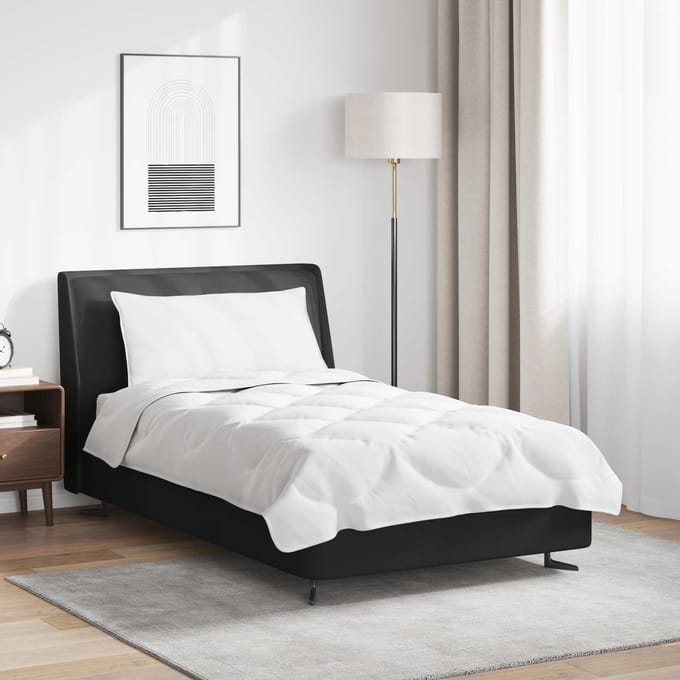 vidaXL - Deken - Set - met - kussen - 2 - st - Wit - Microvezel