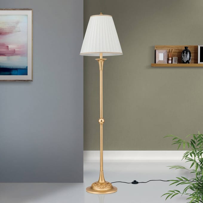 ORION Stijlvolle vloerlamp DONATA met plissé kap