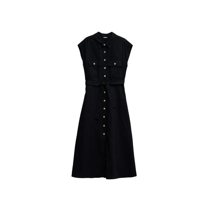 Linnen Portefeuille Jurk Dames Salsa Jeans Midi