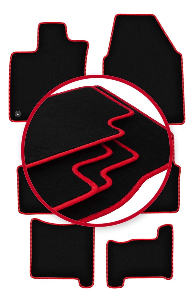 CARLUX-RED automatten voor: Nisan Qashqai +2 crossover (2008-2013)
