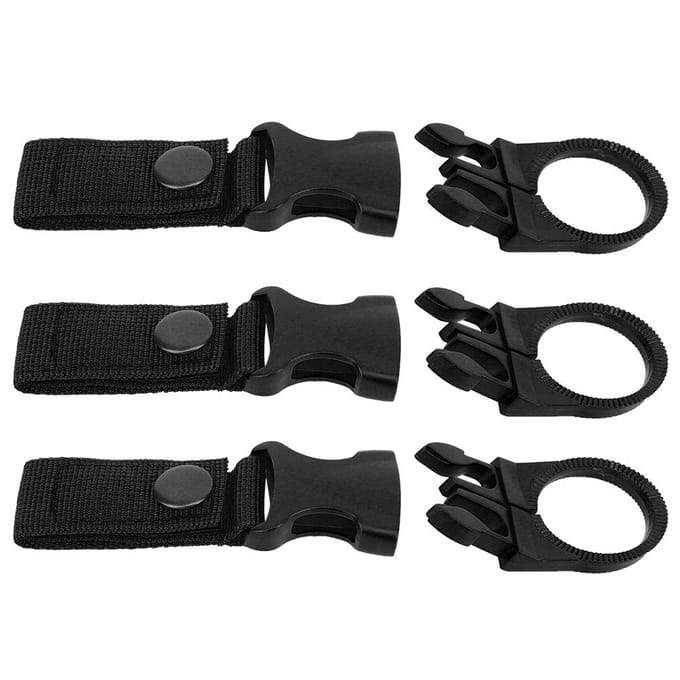 3 stuks Nylon Outdoor Multifunctioneel Draagbaar Waterfles Karabijnhaak Taille Riem Hanggesp voor black