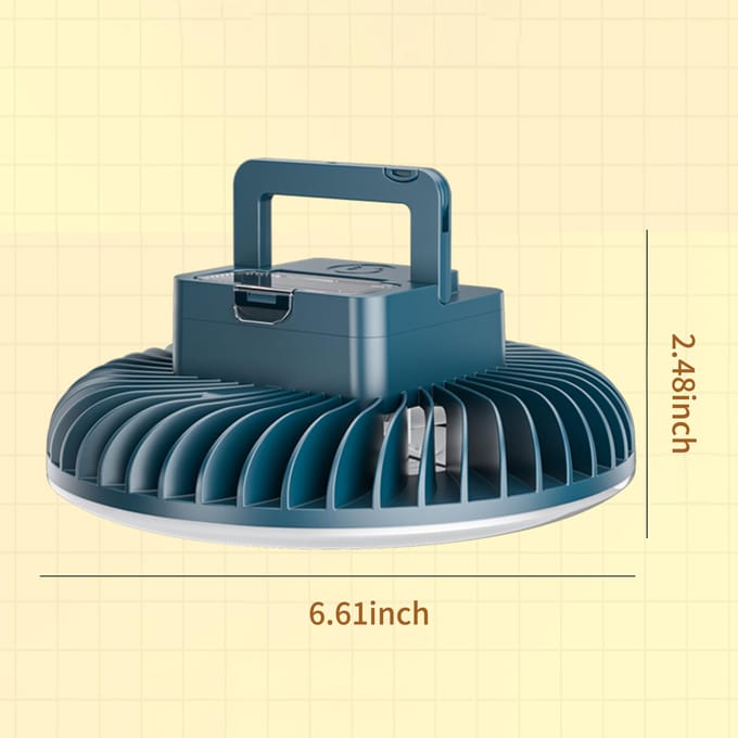 LED-hangventilator 2-in-1 campingtentventilator met ophanghaak Achtermagneet LED-plafondventilator voor buiten wit