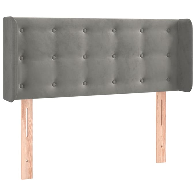 vidaXL - Hoofdbord - LED - 103x16x78/88 - cm - fluweel - lichtgrijs