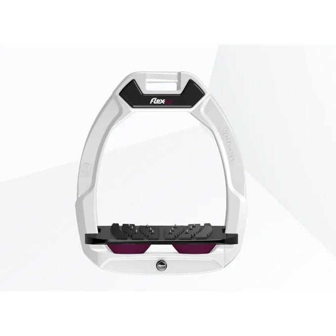 Veiligheidsstijgers Paardrijden Ingelend Ultra Grip Wit/ Zwart/ Paars Flex-On Safe-On