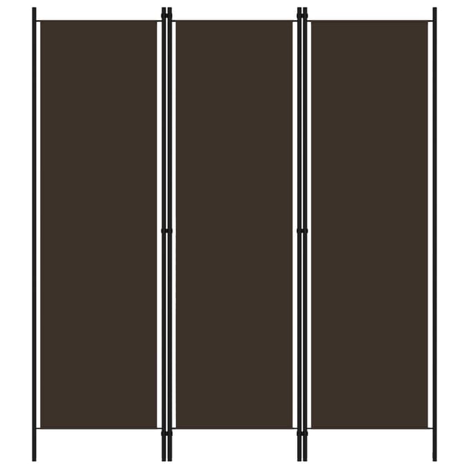 vidaXL - Kamerscherm - met - 3 - panelen - 150x180 - cm - bruin