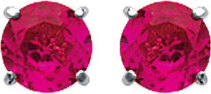 Amanto Oorbellen Dyka Red - 925 Zilver Gerhodineerd - Rood - ∅5mm