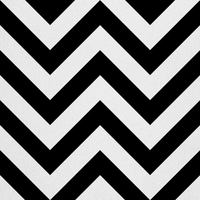 Buiten decoratiestoffen Oxford - Motief Zwarte Zigzag