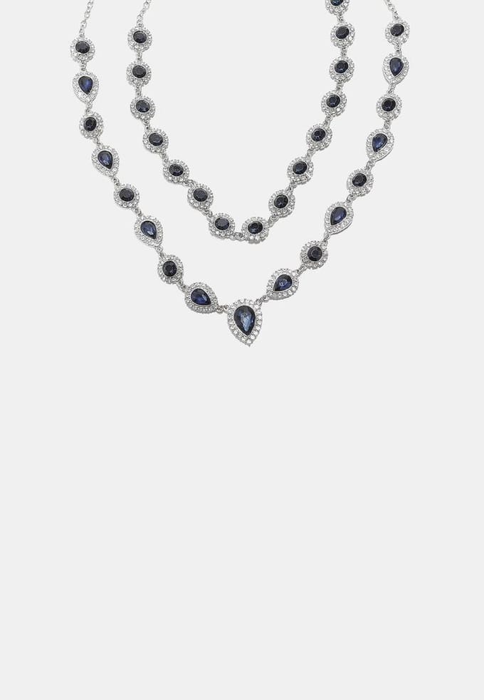 Stradivarius Ketting met steentjes  Grijs OS