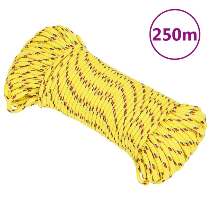 vidaXL - Boottouw - 5 - mm - 250 - m - polypropyleen - geel