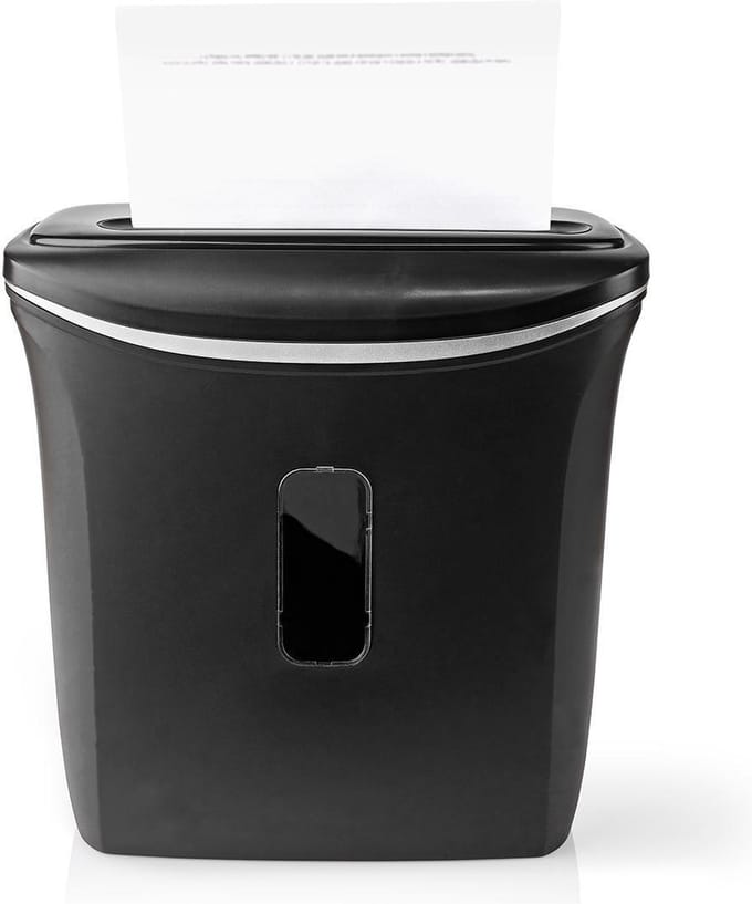 Nedis Papierversnipperaar – 6x A4 – Veiligheidsnorm DIN P-4 – 12L – 300W – Zwart
