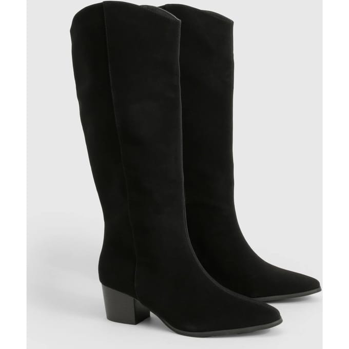 boohoo Dames Schone Western Day Cowboylaarzen | Black | Maat: 3