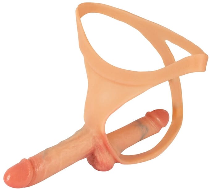 Strap On Met Externe en Interne Dildo - Strap On String met Dubbele Penis
