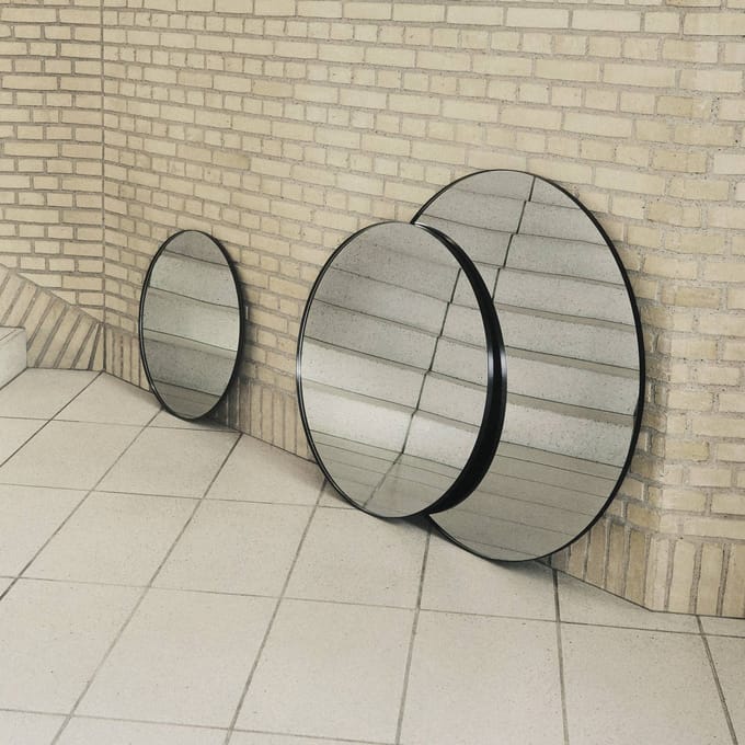 AYTM Spiegel Circum, helder / zwart, Ø 50 cm, glas, MDF-hout
