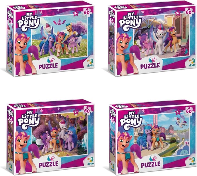 Set van 4 Educatieve Legpuzzels met Pony Figuren voor Kinderen 5+