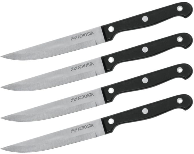 Set van 4 Nirosta Mega biefstukkoppen messen 21 cm