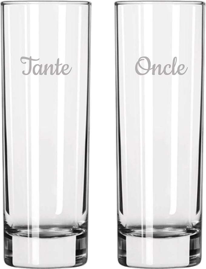 Longdrinkglas gegraveerd - 22cl - Tante & Oncle