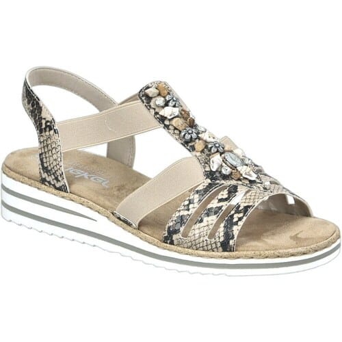 Rieker Sandalen Plat Sandalen Plat - beige - Maat 36