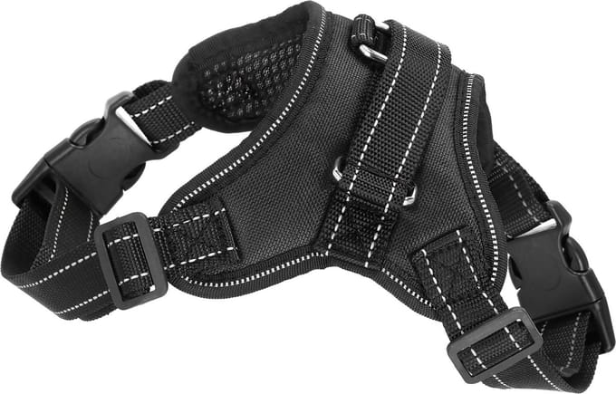 Springos Hondentuigje - Hondenharnas - Verstelbaar - Zwart - 36-55 KG