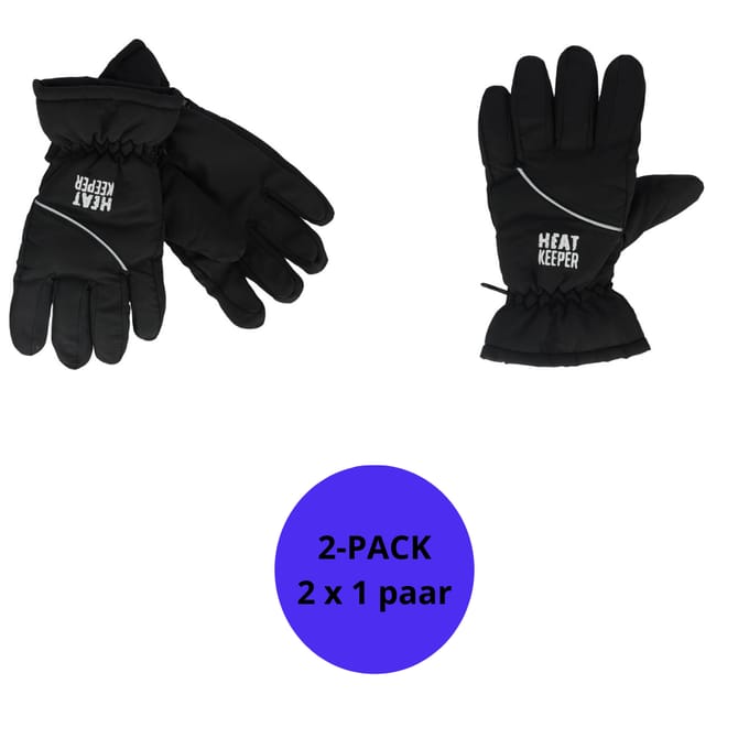 Heatkeeper - Skihandschoenen kinderen - Zwart - 5/8 Jaar - 2-Paar