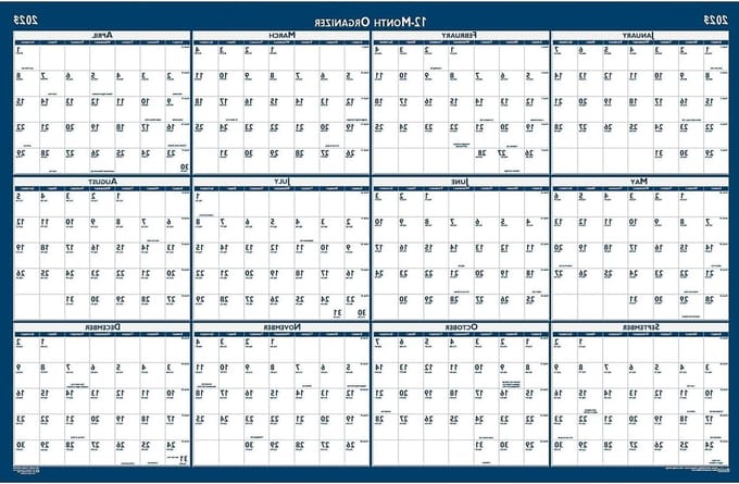 Gelamineerde Wandkalender 2023 Grote Jaarkalender Omkeerbaar Maandplanning