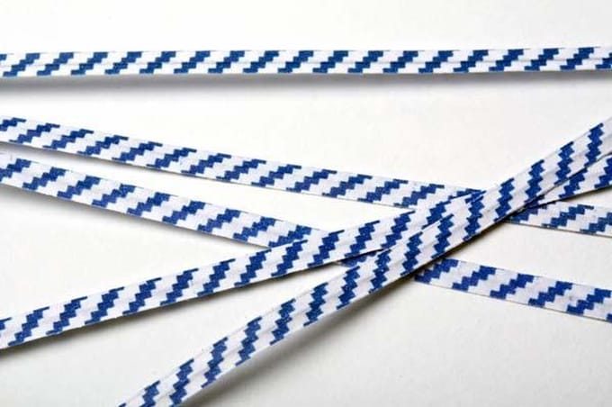 Bindstrips 10,2x0,4cm Papier Wit/Blauw gestreept (1000 stuks)