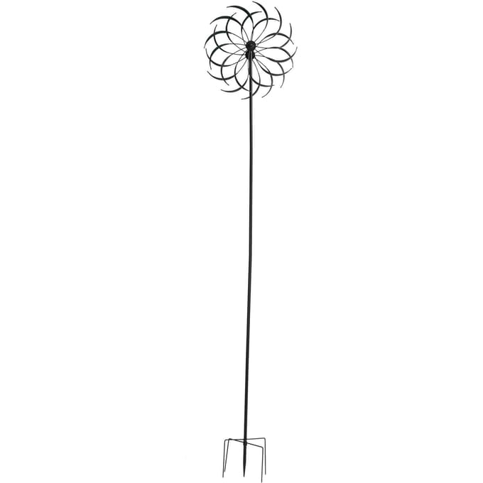 Tuin Windmolen Dubbele Laag Metaal Windmolens Spinners met Grondpin voor Terras Gazon white