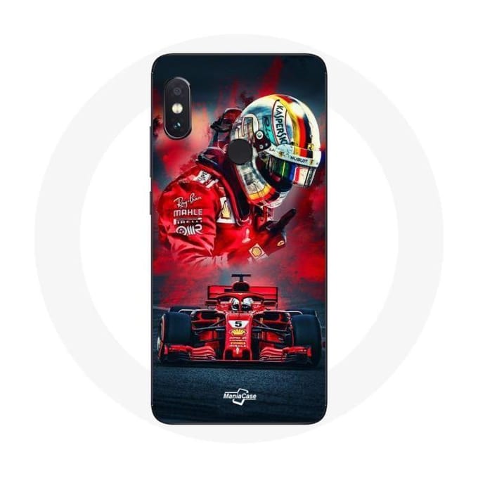 Coque - Formule 1 - Xiaomi Redmi Note 5 Pro - Souple - Rouge - Sebastian Vettel rouge