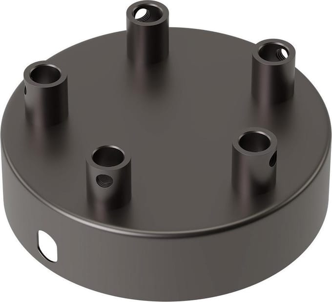 Calex plafondkap 5 snoeren Ø10 cm - parel zwart mat rond