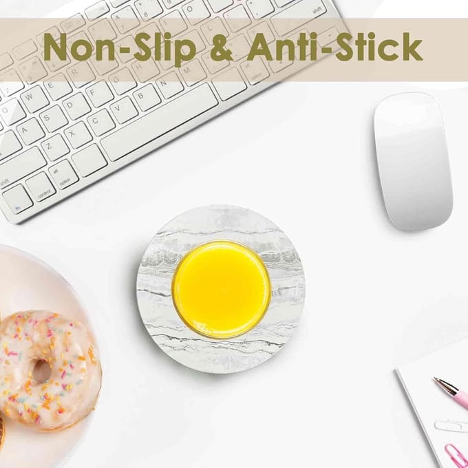 Coasters with Holder 6 Pcs Marble Style Ceramic Coasters Absorbent Abstract Coaster Set, 4 Inch Cup Mat for Each Cup - ShopVlot