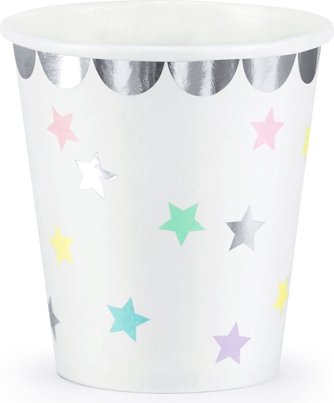 PartyDeco Bekers Unicorn Sterren pk/6