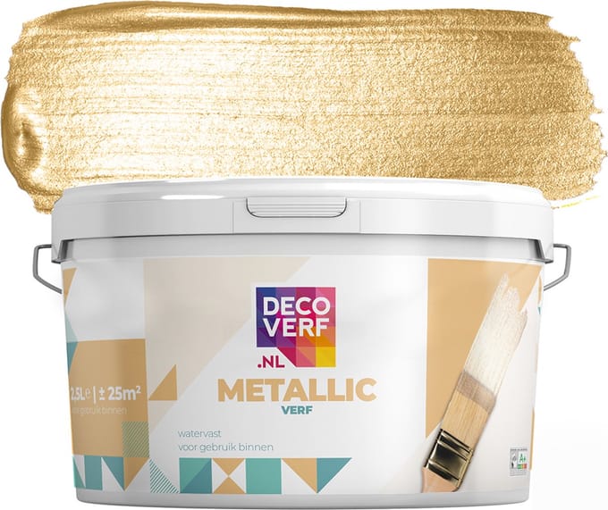 Decoverf metallic verf zachtgoud, 2.5L