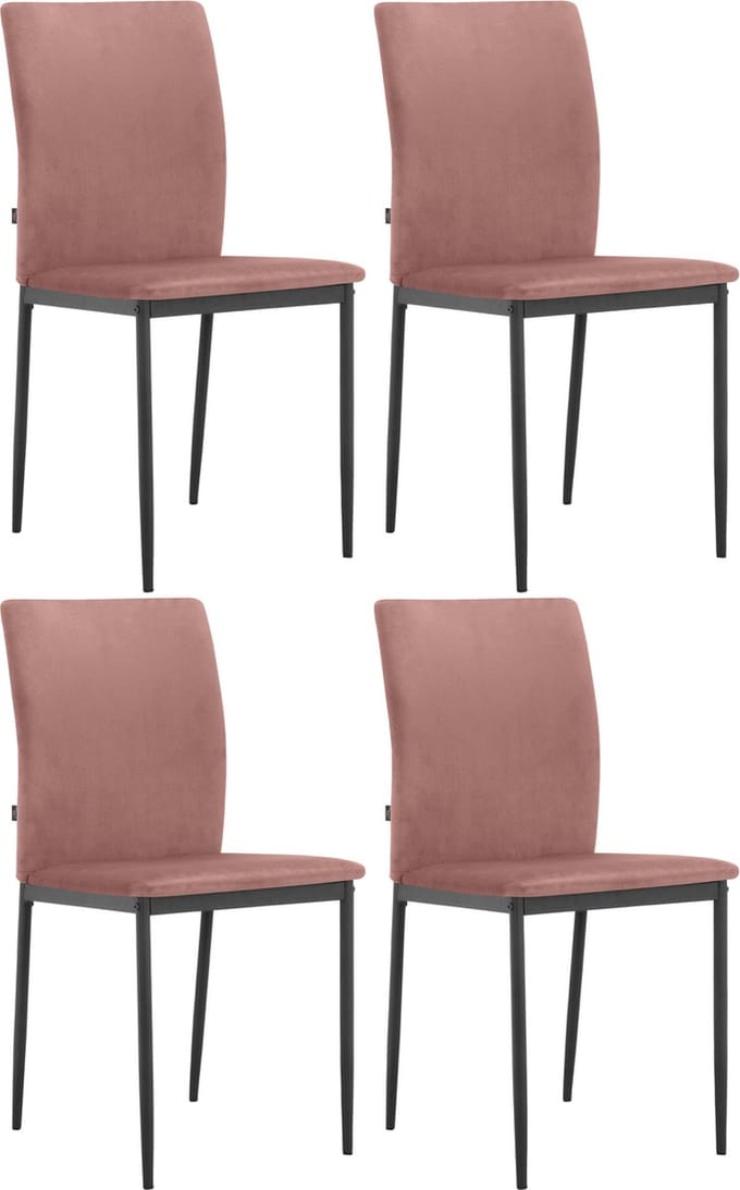 Pavia-Eetkamerstoel - Roze - Set van 4