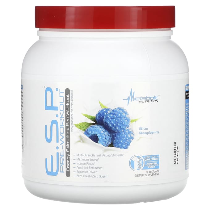 E.S.P Pre Workout, Blauwe Framboos, 300 G