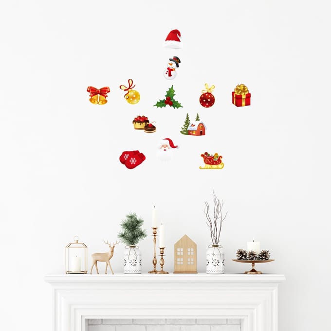 Kerststickers, de vreugde van Kerstmis - zelfklevende kerststickers - feestversiering - 30x40cm