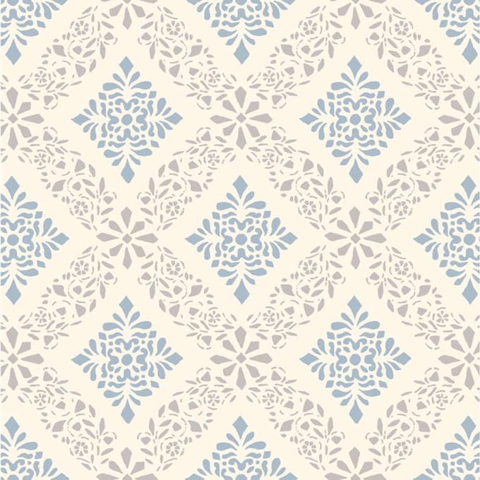 Duro Vliesbehang 006-12 - Gammalsvenska Papper - Klassiek Blauw - 53cm x 10.05m