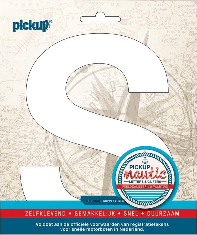 Pickup Nautic plakletter 150mm wit S